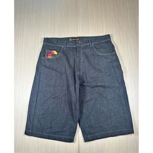 Noiz Jeans Bermuda Shorts Mens 38‎ Blue Denim Cotton 5-Pocket Flat Front Zip Fly